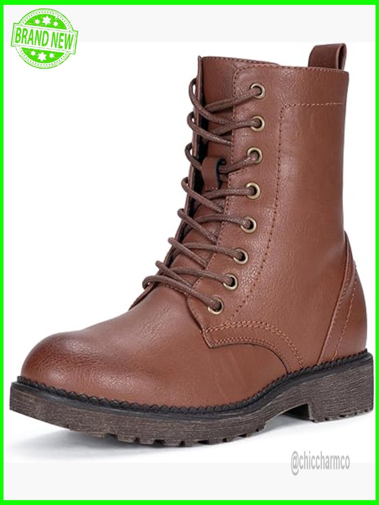 Combat Ankle Black Flat Boots, Military Booties With Inner Zipper, Lace Up
